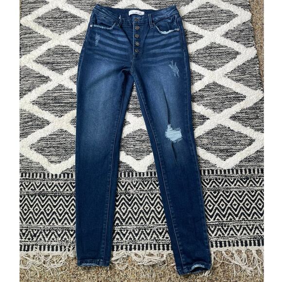 KanCan Mid Rise Button Fly Skinny Jeans size 9/28 - Picture 1 of 6